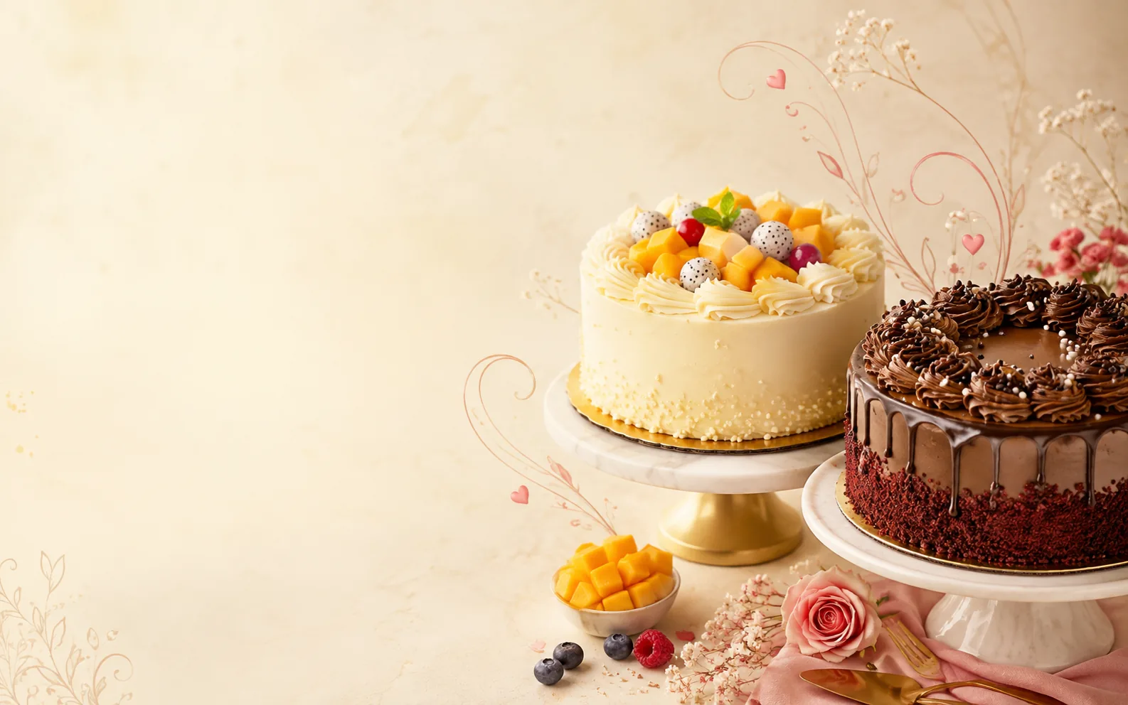 Cupcakes and baking ingredients with homemade bakery styling